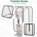 Soozier Soccer Rebounder Net, 3' X 3', Angle Adjustable Portable Training Goal Net With Quick Folding Design, Sturdy Metal Tube Black Plastic