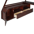 Full Size Loft Bed With 7 Drawers 2 Shelves And Desk Espresso Full Espresso Plywood