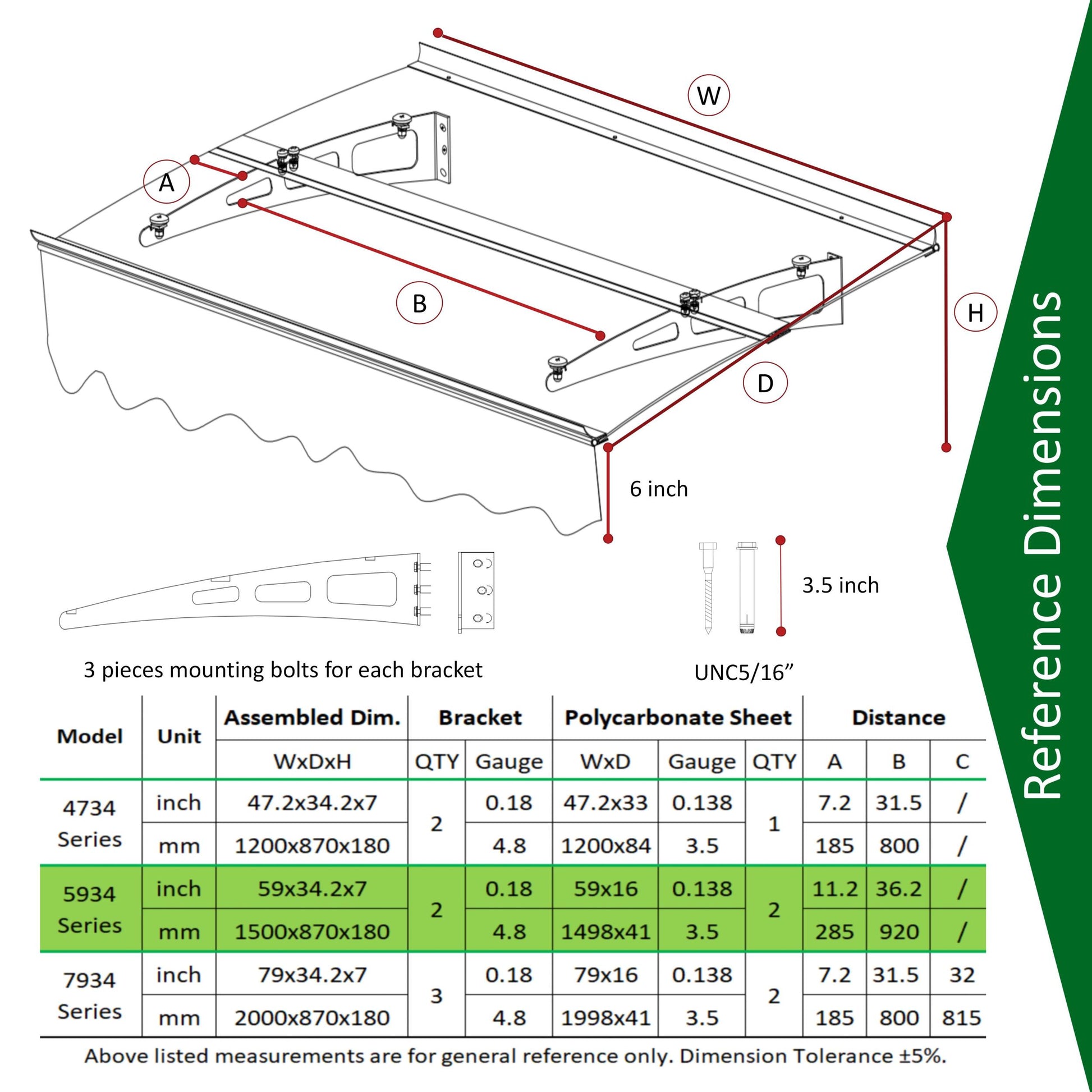 5934W Series Door Window Awning Canopy W59"Xd34" Made Of 0.137Inch 3.5Mm Thick Virtually Crystal Solid Polycarbonate Sheet With Polyester Valance For Wooden House. Silver Clear Square None Garden & Outdoor Modern Heavy Snow Load Canopies Iron Plastic