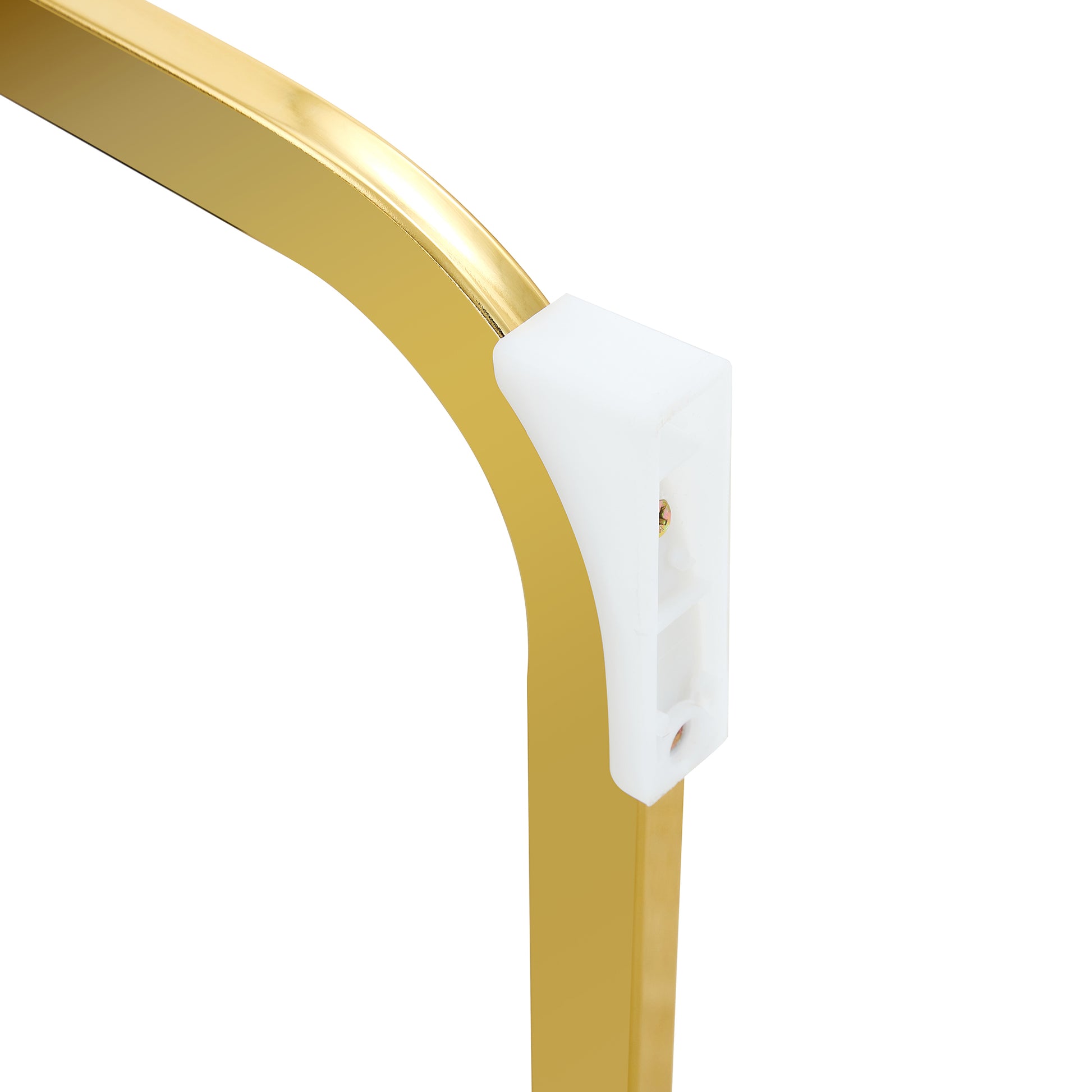 Luxury Simple Arch Chair Set Of 4 White Pu Material High Resilience Dining Chair With Arched Metal Gold Leg. White Gold Metal,Pu