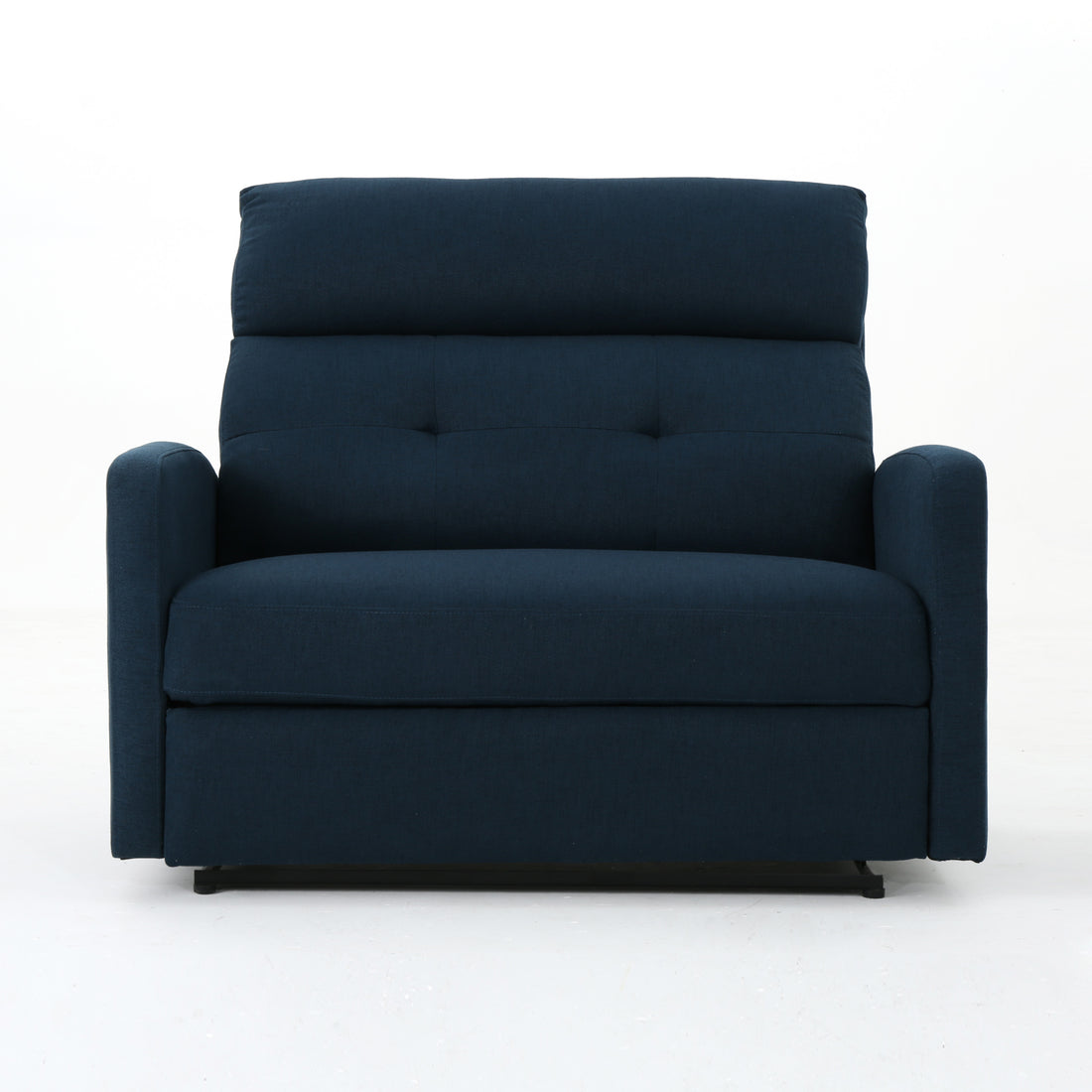 Recliner Chair Double Seats Navy Blue Fabric