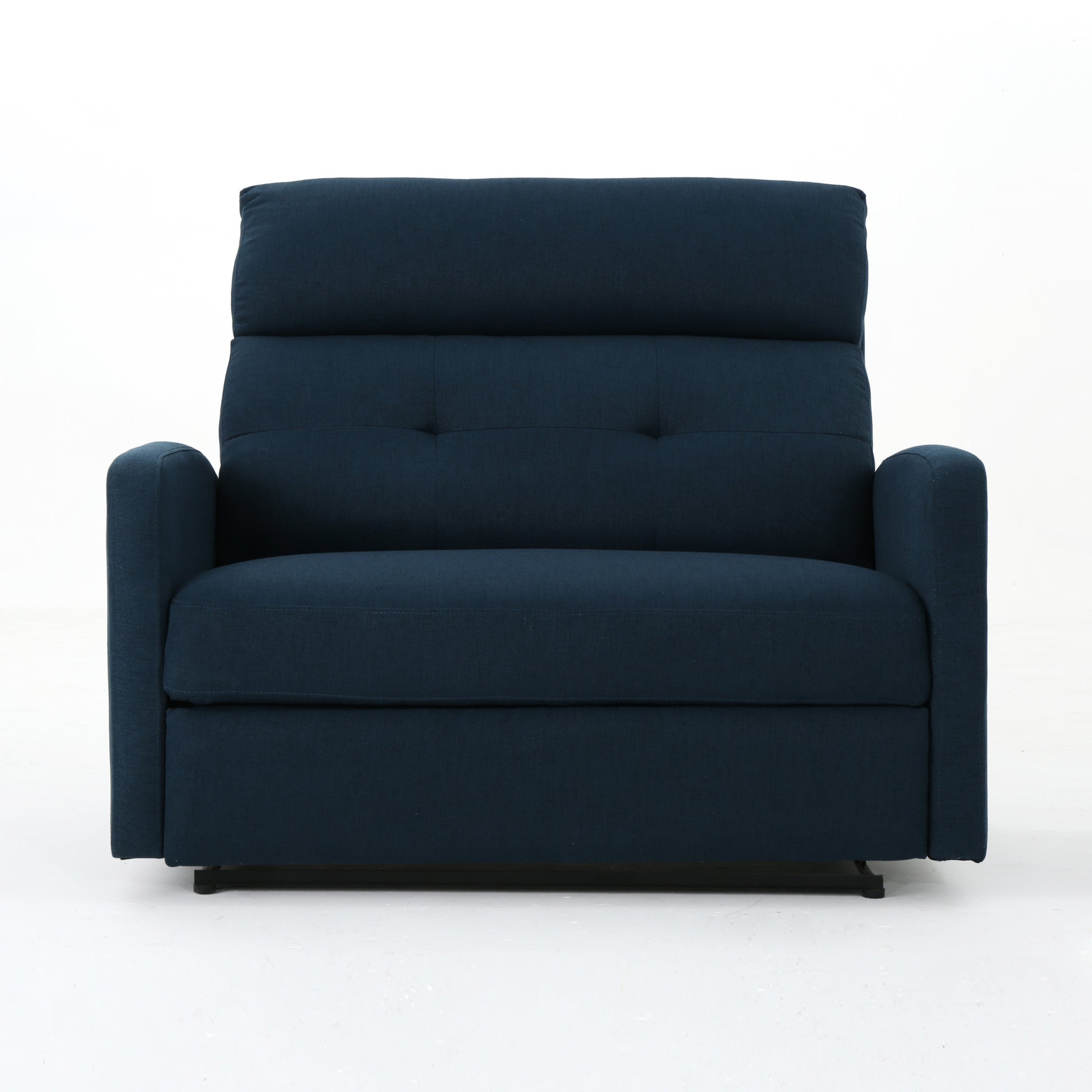 Recliner Chair Double Seats Navy Blue Fabric