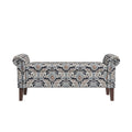 Conrad Storage Ottoman Multi Polyester Floral Traditional Flip Top Rolled Arms Nailhead Trim Polyester