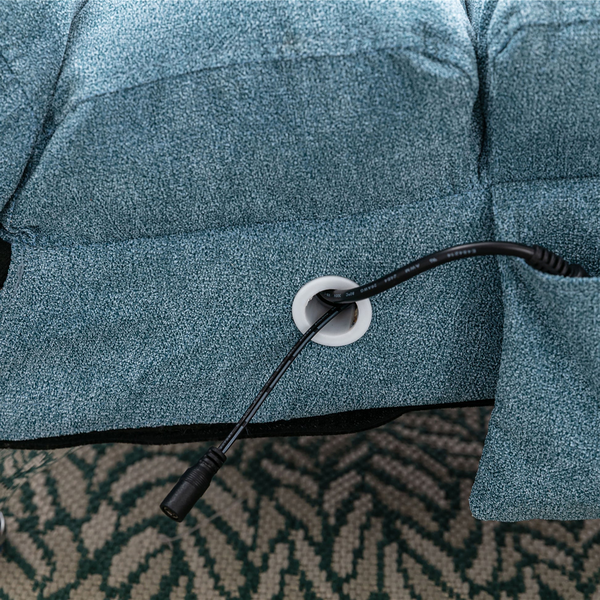 Coolmore Linen Massage Chaise Lounge Indoor With Remote Control,Ergonomic Electric Massage Long Lounger With 5 Modes For Office, Living Room,Bedroom Blue Blue Foam Linen