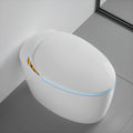 Unique Smart Toilet With Bidet Built In, Intelligent One Piece Toilet For Modern Bathroom, Auto Open Close Seat, Foot Sensor, Led Display,Night Light, Warm Water & Dryer,White White Bathroom