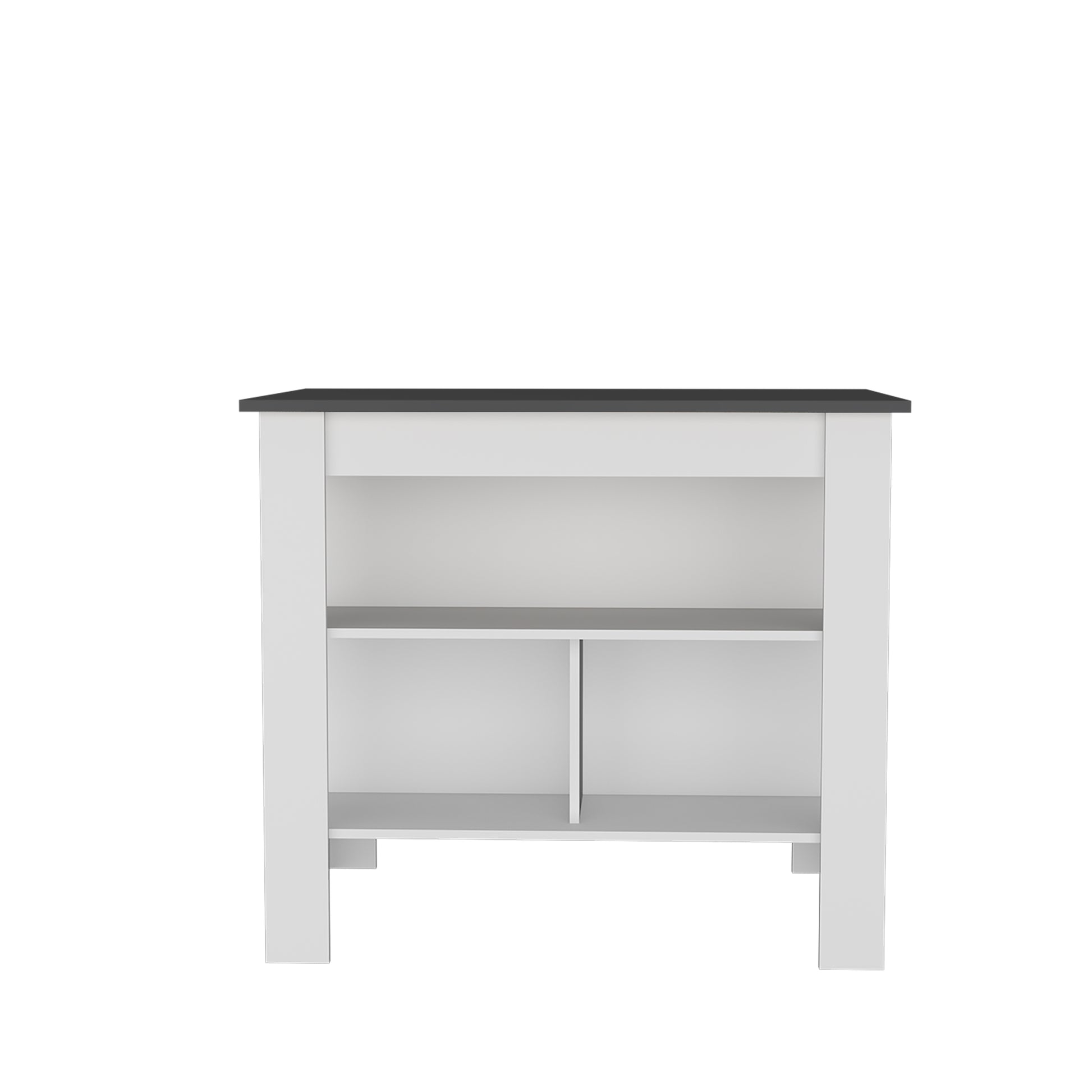 Cortes Kitchen Island 2 Tier Shelf 40" Width And Large Work Top Multi Dining Room Modern Rectangular Stationary Kitchen Islands Particle Board Medium 40 55In