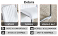 Table And Chair Set, Modern Luxurious White Imitation Marble Pattern Mdf Dining Table,Rectangular Dining Table, Matched With Uniquely Shaped Pu High Backrest Seats,Suitable For Various Occasions. White Seats 4 Mdf