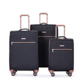 4 Piece Set 16 20 24 28 ,Softshell Suitcase Spinner Wheels Terylene Luggage Sets Carry On Suitcase Luggage Lightweight Durable Suitcase Black Black Polyester