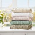 Oversized Quilted Throw With Soped Edges White 60X72