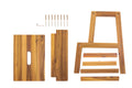 Acacia Wood Two Steps Stool Small Size Rectangle Acacia Wood Light Brown Primary Living Space American Design Acacia Wood