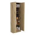 Virginia Double Door Storage Cabinet, Five Shelves Multicolor Kitchen Contemporary,Modern Pine Melamine Shelves Included Engineered Wood