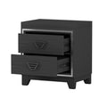 3 Pieces Bedroom Sets Queen Size Upholstered Bed With Led Lights, Nightstands And Dresser With Metal Handles And Sparkling Shiny Decoration, Black Expected Arrival Time:8.5 Queen Black 3 Piece Set Mdf Metal
