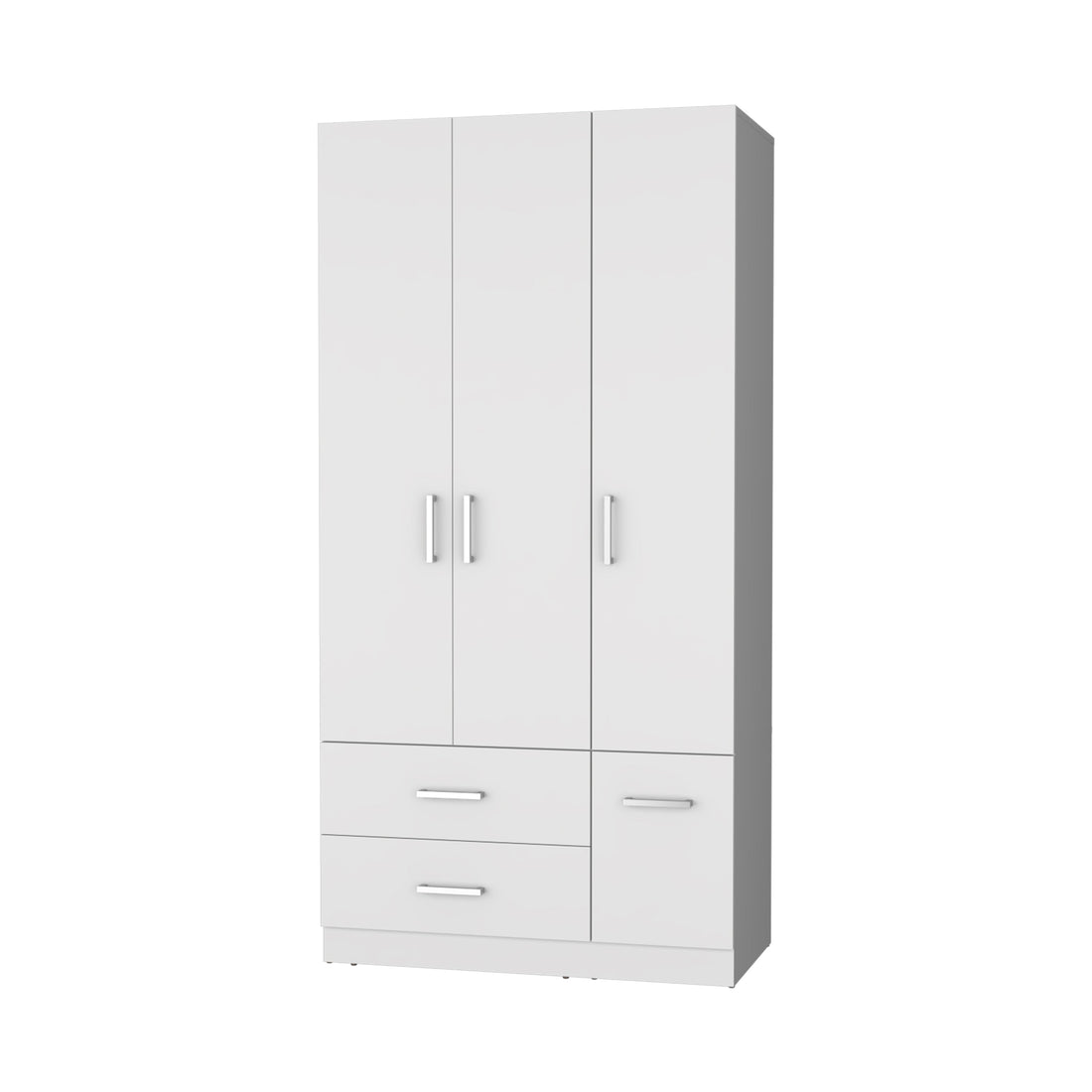 White 4 Door 2 Drawer Armoire White Bedroom Melamine