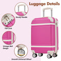 Hardshell Luggage Sets With Bags Carry On Suitcase Double Spinner Wheels With Tsa Lock ,Single Vintage Luggage 20 In,Pink Pink Abs