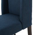 Dining Chair Set Of 2 Navy Blue Fabric