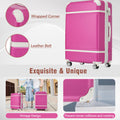 20 In Hardside Luggage With Cosmetic Case2 Piece Lightweight Suitcase Set With Spinner Wheels, Carry On Vintage Luggage,Pink Pink Abs