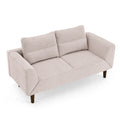 Convertible Futon Sofa Bed, Comfy Loveseat Sleeper Sofa With Adjustable Armrest, Strengthen Wood, Thick Padded Cushion, Small 2 Seater Couch For Living Room, Bedroom, Pink Pink Foam 2 Seat