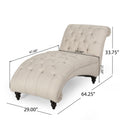 Chaise Lounge Beige Fabric 1 Seat