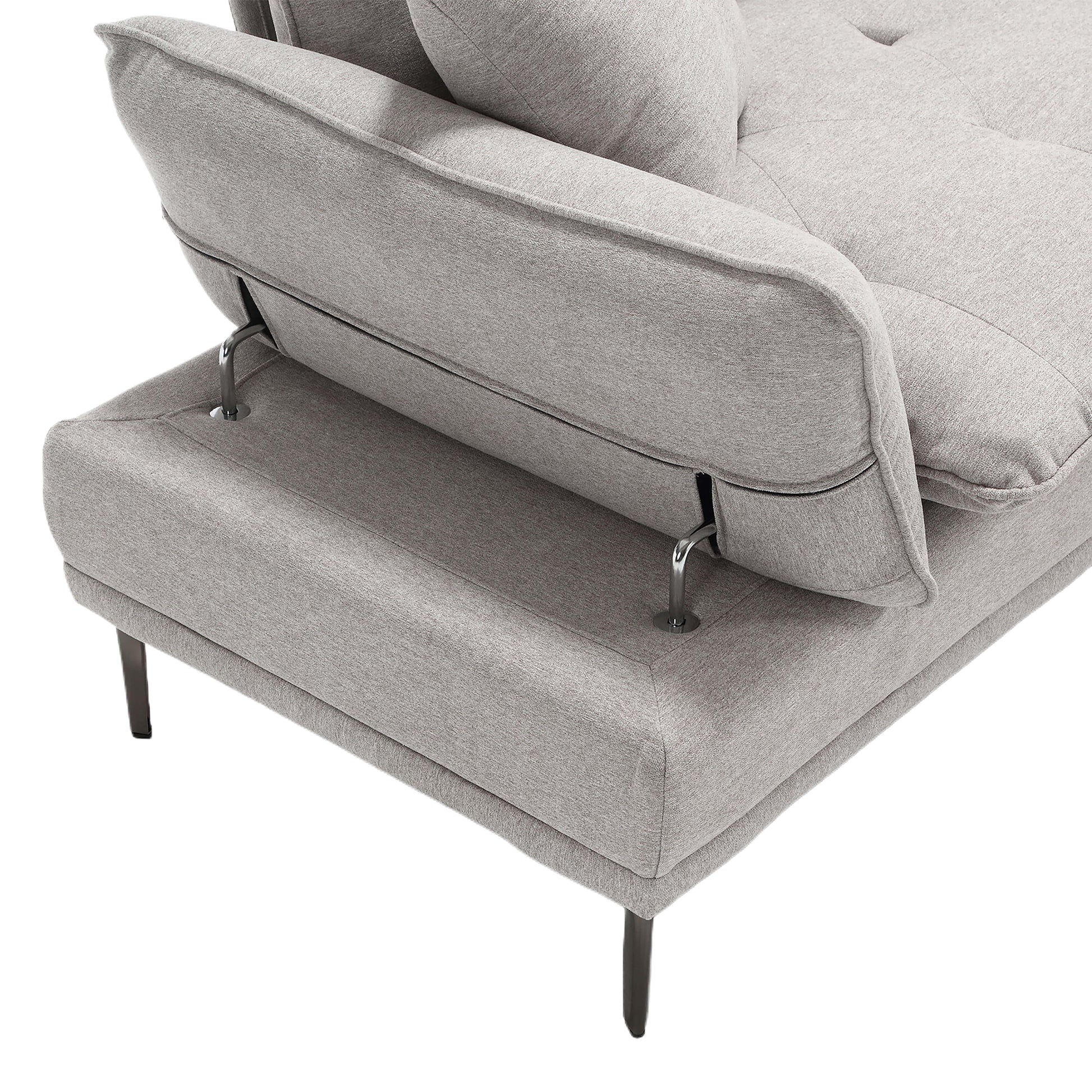 United Linen Sofaaccent Sofa Seat Sofa With Metal Feet Light Gray Linen 3 Seat