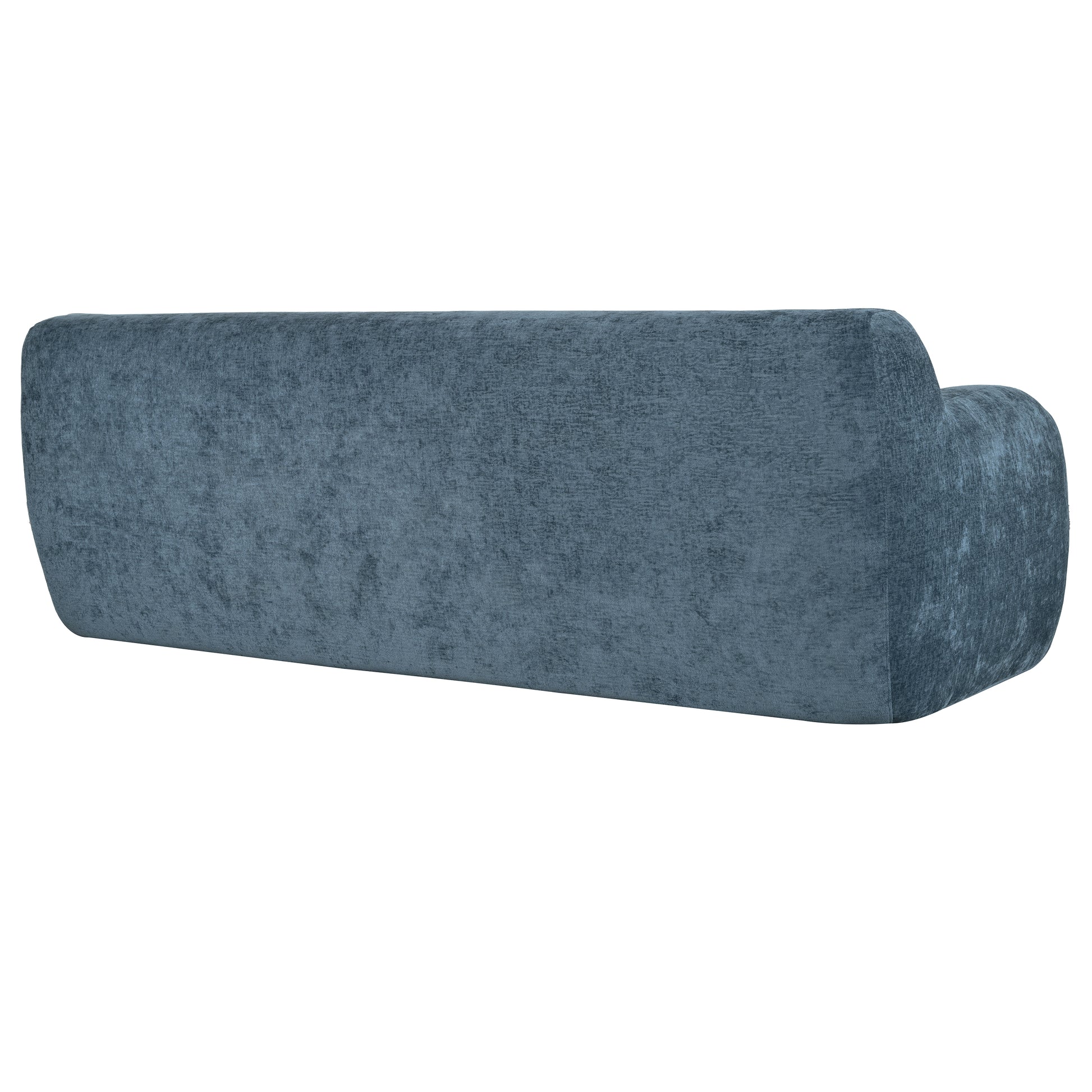 81.5" Minimalist Compression Sofa, Curved Design, 3 Seater Casual Sofa For Living Rooms, Bedrooms, And Apartments Dark Blue Polyester 3 Seat