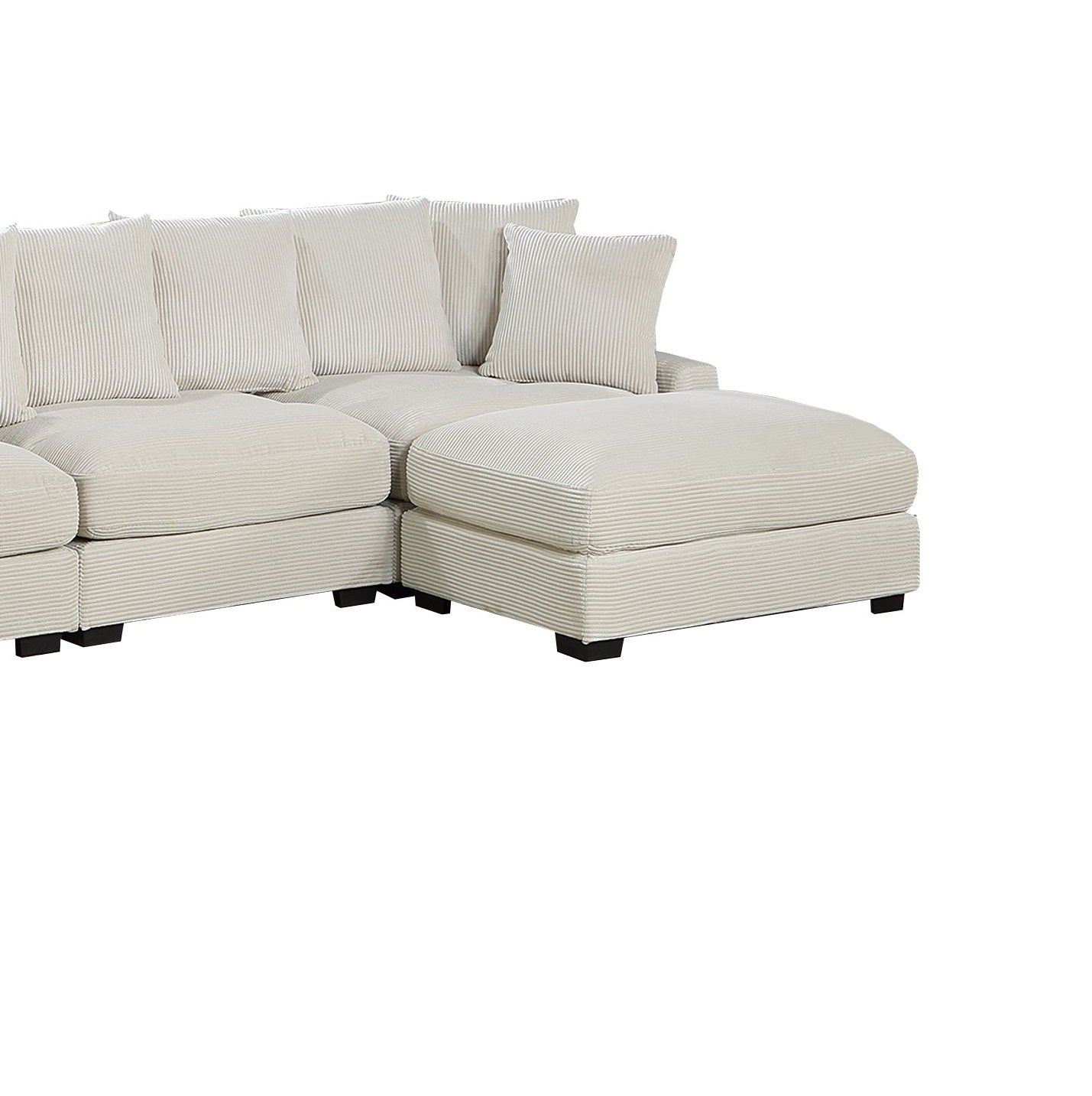 Living Room Furniture Armless Chair Beige Corduroy 1Pc Armless Chair Soft Cushion Wood Legs Beige Primary Living Space Contemporary,Modern Corduroy