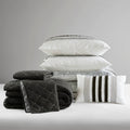 7 Piece Stripe Comforter And Quilt Set Full Queen Multicolor Polyester