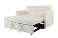 Loveseat Sleeper Pull Out Couch 3 In 1 Sofa Bed Adjustable Backrest Cream Wood Fabric