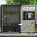 Outsunny 3.3' X 3.4' Outdoor Storage Shed, Galvanized Metal Utility Garden Tool House, Lockable Door For Backyard, Bike, Patio, Garage, Lawn, Dark Gray Dark Gray Steel