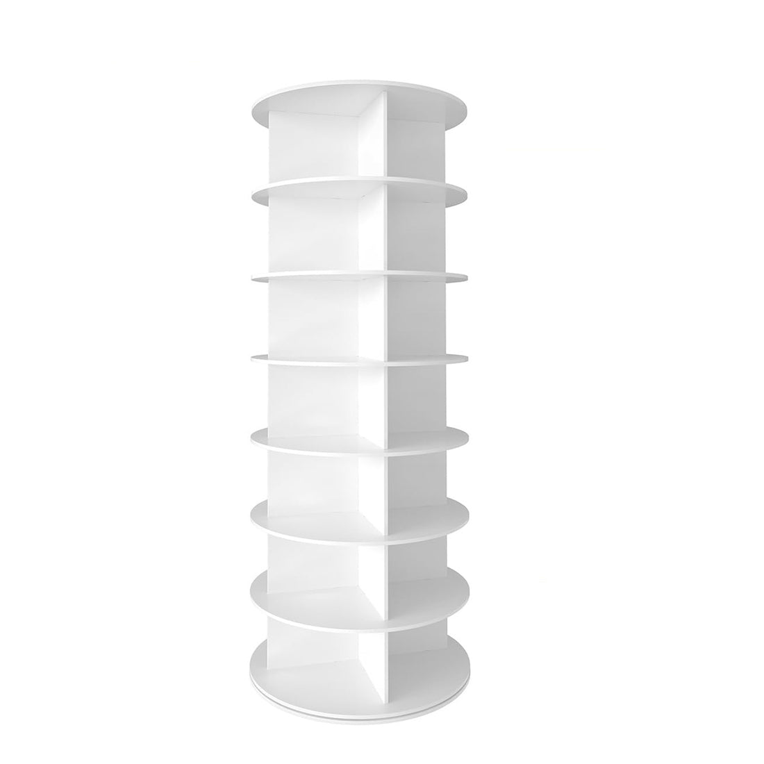 7 Tier Rotating Shoe Rack Tower, Spinning Shoe Display, 360 Shoe Rack Storage Round Carousel, Vertical Handbag Rotate Shoes Closet Organization, Christmas Gift White White Pvc