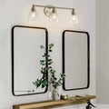 Modern 3 Light Brushed Nickel Bathroom Vanity Light With Clear Glass Shade, E26 Wall Sconces Over Mirror For Living Room Bedroom Hallway Bulb Not Included Brushed Nickel Glass,Metal