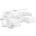 Oversized Modular Cushion Sofa, Portable Ottoman, L Shaped Corner Low Back Deep Seating Spacious Sofa Set And Sofa Bed For Home Apartment Living Room Set, Green Corduroy Green Corduroy 3 Seat