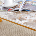 A Modern Minimalist Style Marble Patterned Coffee Table With Golden Metal Legs. Computer Desk. Game Table. Tea Table. Ct Xx Gold Sintered Stone