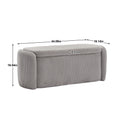 Coolmore Storage Ottoman,Bedroom End Bench,Upholstered Fabric Storage Ottoman With Safety Hinge, Entryway Padded Footstool, Ottoman Bench For Living Room & Bedroom Light Gray Light Gray Foam Velvet