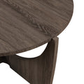 Contemporary Open Arch Base Round Coffee Table Cerused Ash Dark Gray Mdf Mdf