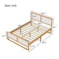 Modern Style Queen Size Solid Wood Platform Bed For Kids, Teens, Adults, No Need Box Spring, Walnut And White Box Spring Not Required Queen White Walnut Wood Bedroom Modern Pine Bed Frame Wood