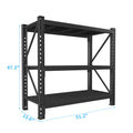 3 Tier Industrial Shelving Rack 47In, Heavy Duty Steel Shelving Unit Adjustable, 51.2