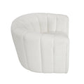 Modern Contemporary Swivel Chair With Ottoman White Boucle Fabric Upholstery Solid Wood Living Room Furniture White Primary Living Space Contemporary,Modern Plywood,Solid Wood