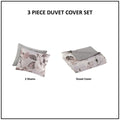 3 Piece Floral Printed Duvet Cover Set King Multicolor Microfiber