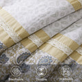 9 Piece Cotton Percale Comforter Set Yellow King King Yellow Polyester