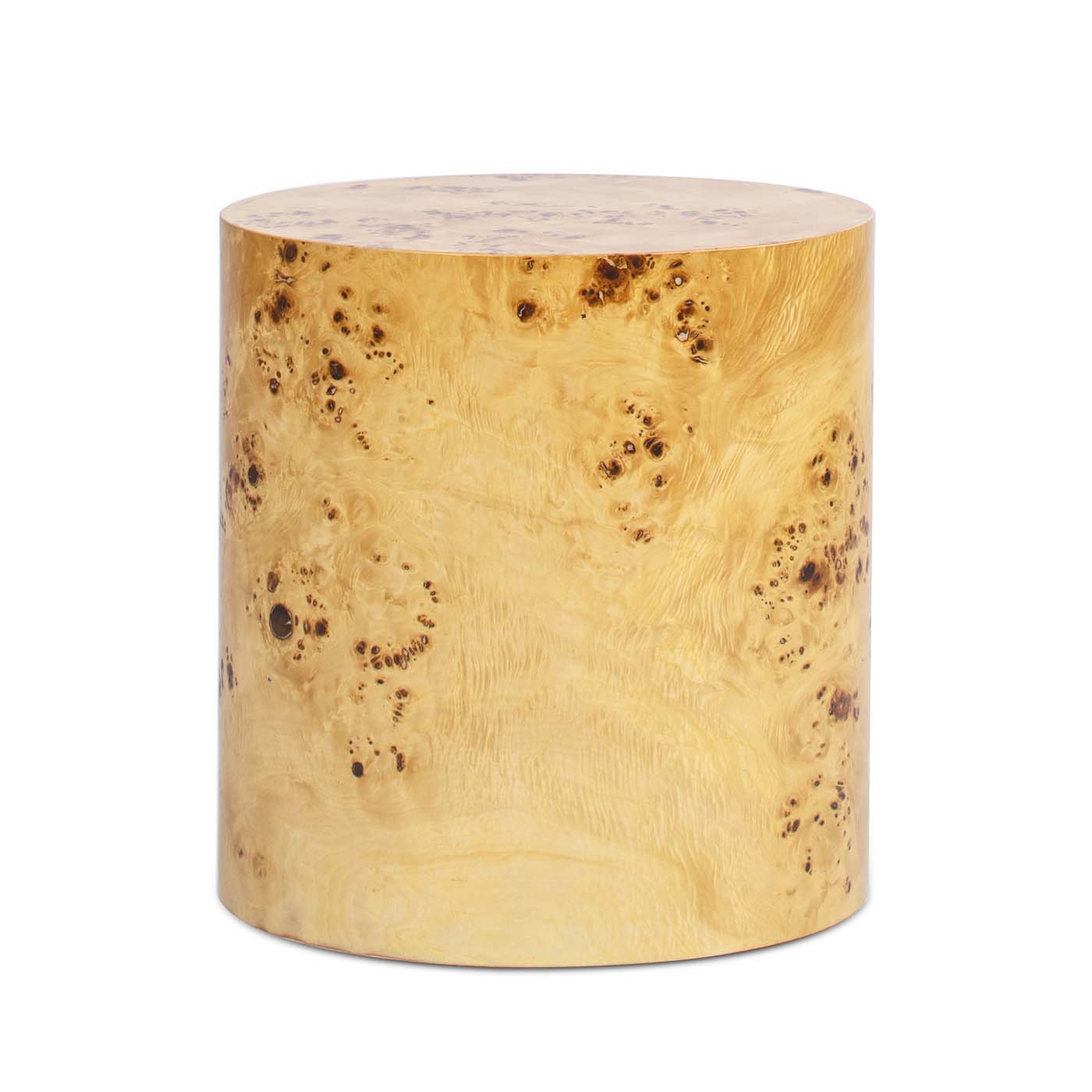 Nebula 20" Accent Oval Pillar Side Table, Warm Natural Brown Burl Wood Burly Wood Solid Wood Mdf Solid Wood Mdf