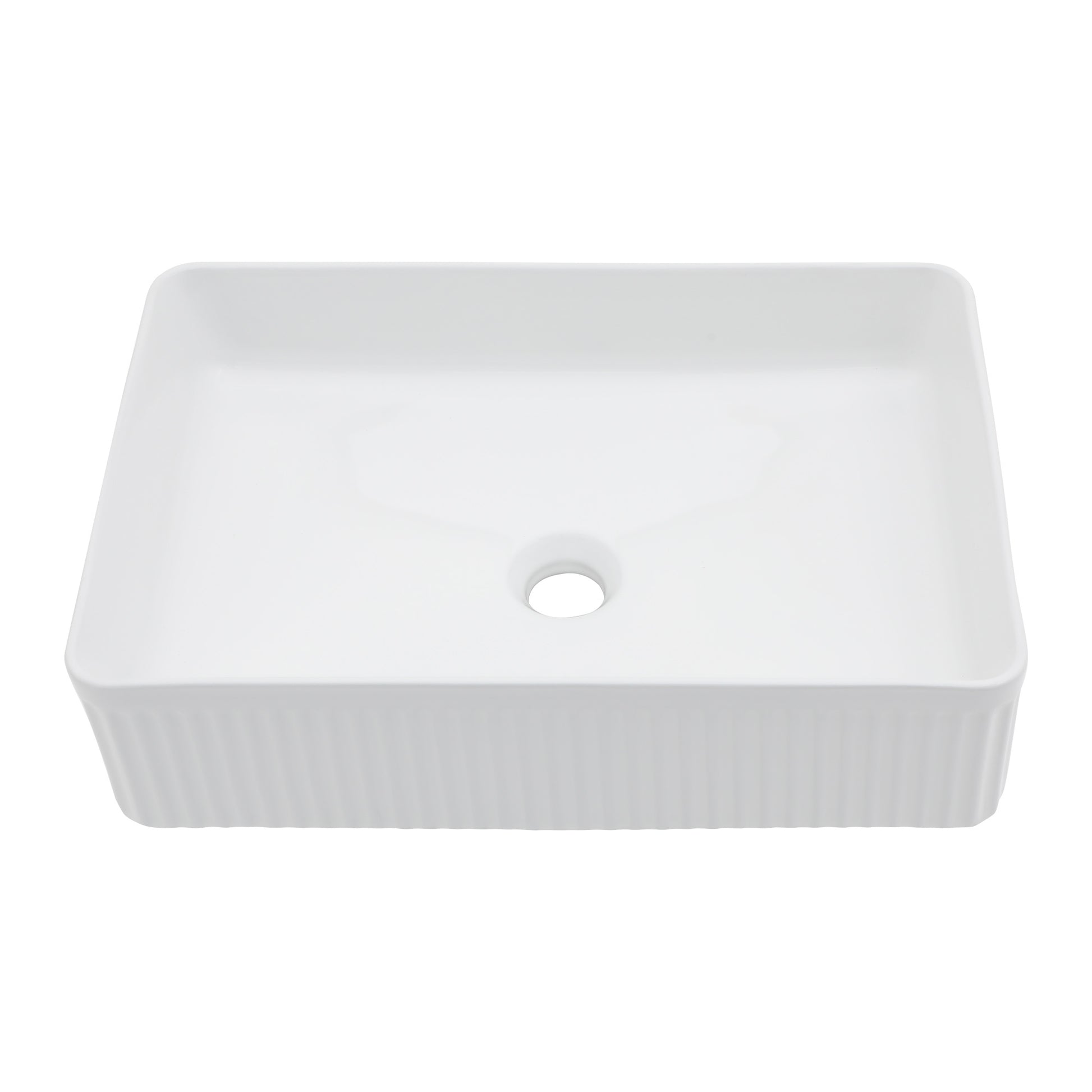 19.63"X13.69" White Ceramic Rectangular Vessel Bathroom Sink White Ceramic