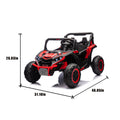 24V Two Seater Kids Ride On Utv W Parents Remote Control,Four Wheel Suspension,Slow Start,Large Wheel Design,Anti Collision Bar,Storage Space,Music,Usb,Bluetooth,Volume Control,Led Lights For Kids 3 . Red 100 149 Lbs Polypropylene