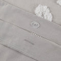 3 Piece Tufted Cotton Chenille Floral Duvet Cover Set King Grey Cotton