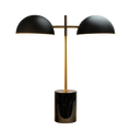 Nova Hydro Black Table Lamp With On Off Switch Double Lamp With Faux Marble Base Black,Gold,Marble Table&Floor Lamps Faux Marble,Metal