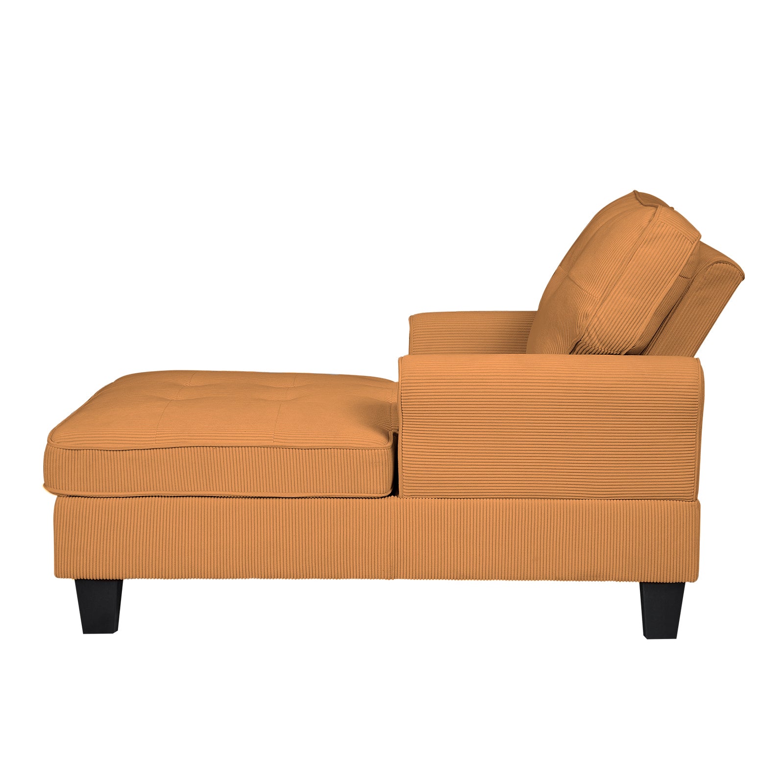 Chaise Lounge Indoor Sleeper Sofa Bed Chair Upholstered Lounge Chair For Bedroom Living Room With Rivets Brown Brown Corduroy