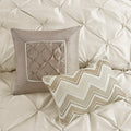 7 Piece Tufted Comforter Set Ivory King King Ivory Polyester