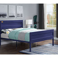 Blue Full Platform Bed Box Spring Not Required Full Blue Iron Bedroom Contemporary Slat Beds Metal