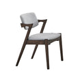 Modern 7Pc Dining Set Ash Walnut Finish Dining Table 6X Side Chairs Foam Cushion Fabric Upholstery Unique Back Design Wood Dining Room Rubberwood Rectangular Dining Table With Chair Upholstered Chair Wood Walnut Solid Back Seats 6