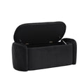 Coolmore Storage Ottoman,Bedroom End Bench,Upholstered Fabric Storage Ottoman With Safety Hinge, Entryway Padded Footstool, Ottoman Bench For Living Room & Bedroom Black Black Primary Living Space Foam Velvet