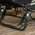Outsunny Folding Chaise Lounge Pool Chairs, Outdoor Sun Tanning Chairs With Canopy Shade, Reclining Back, Steel Frame And Side Pocket For Beach, Yard, Patio, Black Black Steel